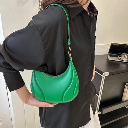 Retro Solid Color Shoulder Bag