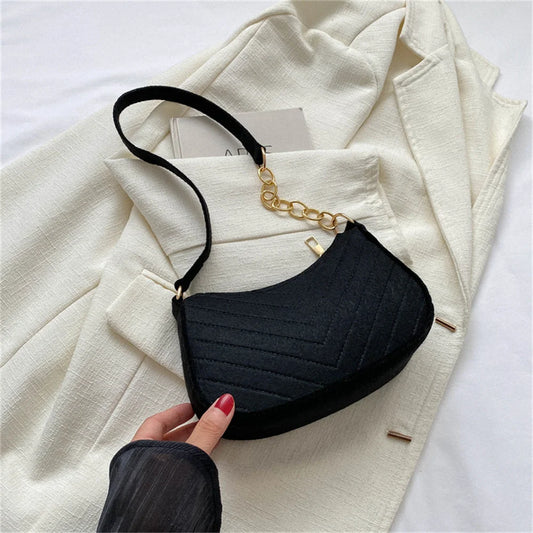 Retro Felt Dumpling Shoulder Bag