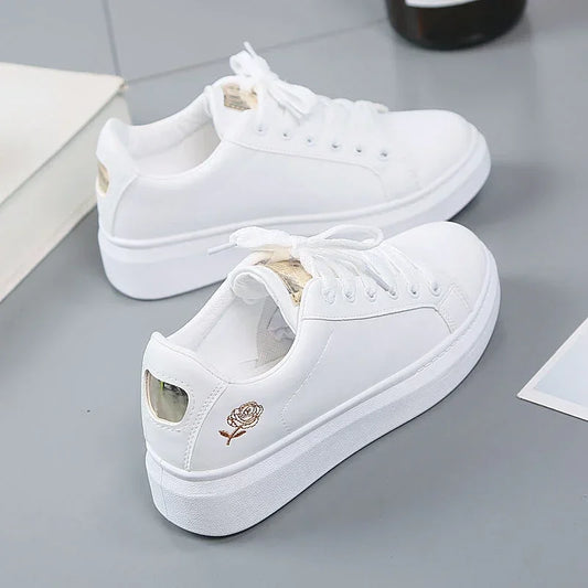 Women’s Leather PU Casual Sneakers – Stylish, Comfortable, and Breathable