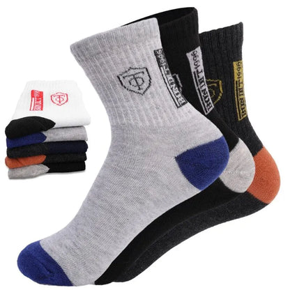 5Pairs Men Breathable Cotton Sports Socks