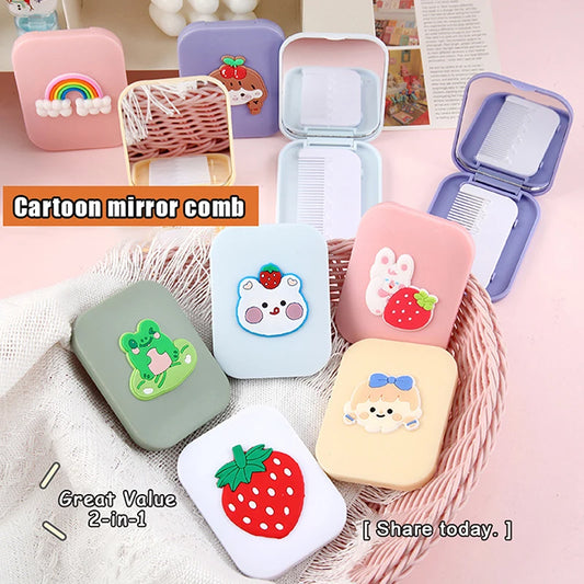 Cartoon Portable Flip Folding Makeup Mirror